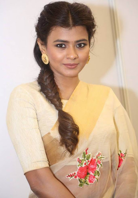 Hebah Patel In Yellow Saree At Film Pre Release Function 11
